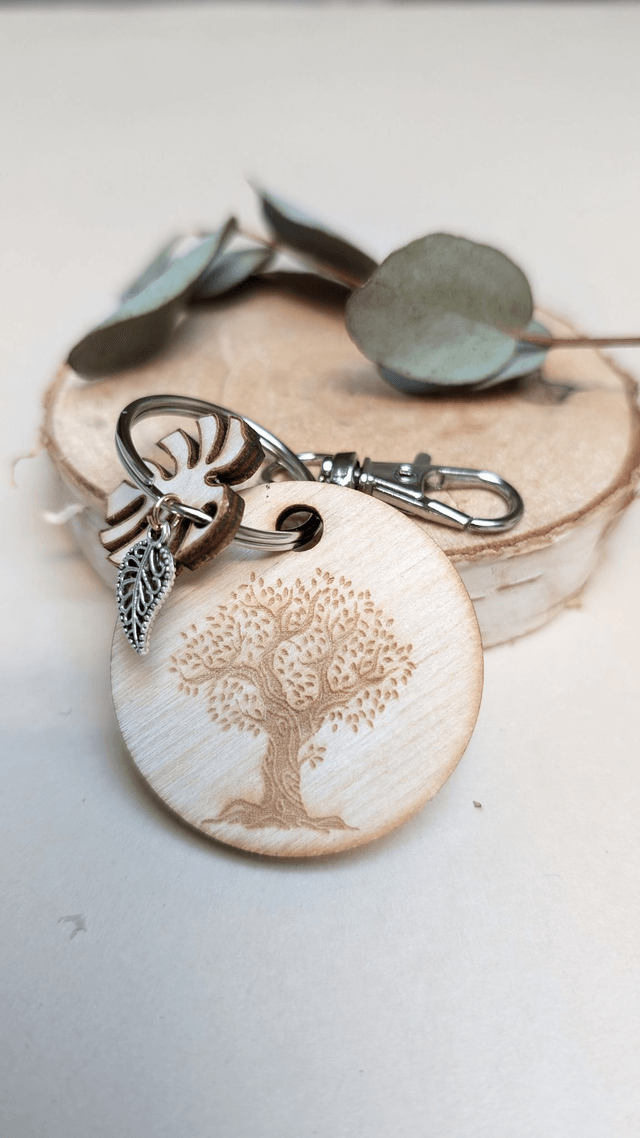 Porte-clés Personnalisable en bois (4 modèles différents)