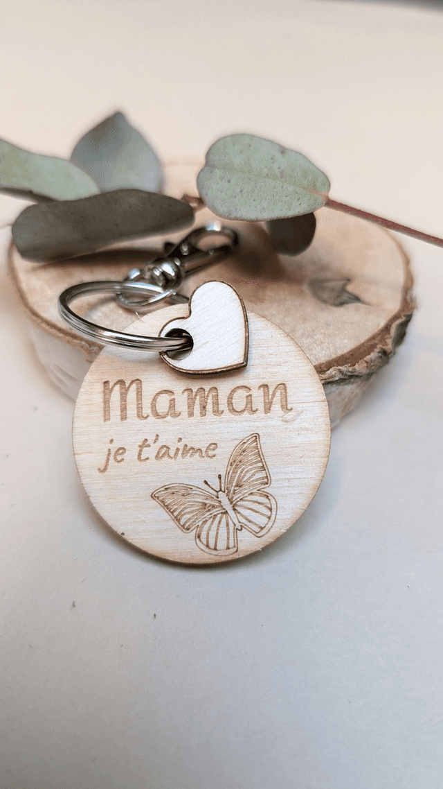 Porte-clés Personnalisable en bois (4 modèles différents)